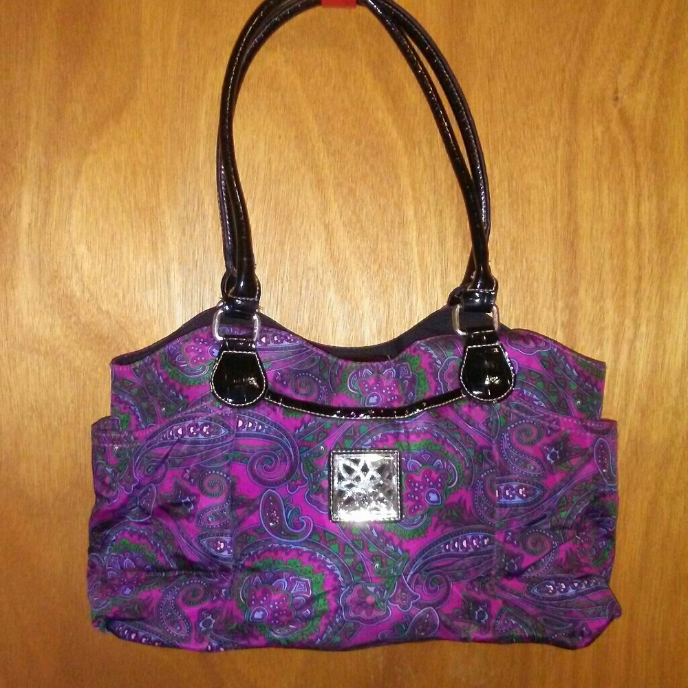 Pink and purple purse